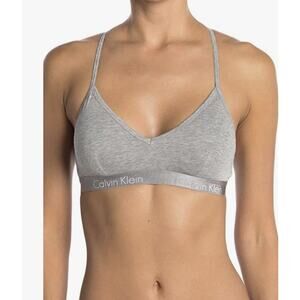 Calvin Klein Women's M Gray Motive Padded Racerback Triangle Bralette C11-1
